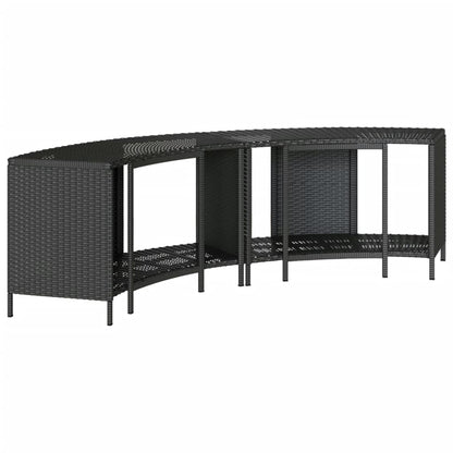 Opbergschappen voor hottub 2 st poly rattan zwart