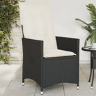 Adjustable Garden Chair with Cushions, Poly Rattan, Black