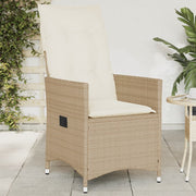 Tuinstoel verstelbaar poly rattan beige 56x59x92 cm