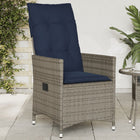 Tuinstoel verstelbaar poly rattan grijs
