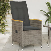 Tuinstoel verstelbaar poly rattan grijs