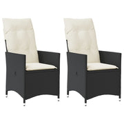 Tuinstoelen 2 st poly rattan zwart verstelbaar