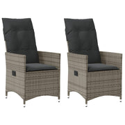 Tuinstoelen 2 st poly rattan grijs verstelbaar