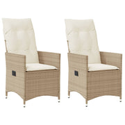 Tuinstoelen 2 st poly rattan beige verstelbaar