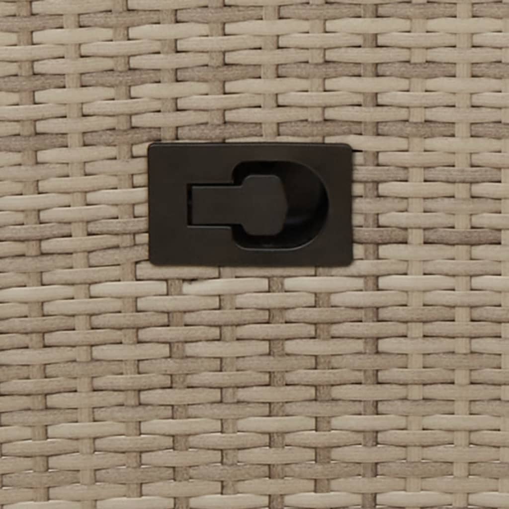 Tuinstoelen 2 st verstelbaar met kussens poly rattan beige