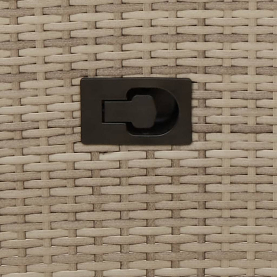 Tuinstoelen 2 st verstelbaar met kussens poly rattan beige