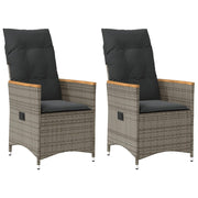 Tuinstoelen 2 st poly rattan grijs verstelbaar