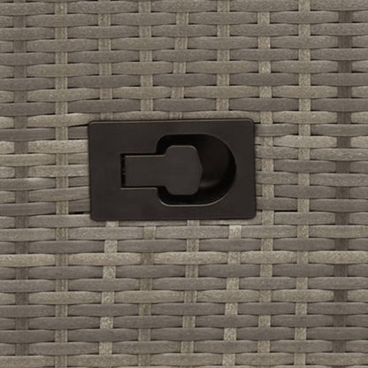 Tuinstoel verstelbaar met kussens poly rattan grijs