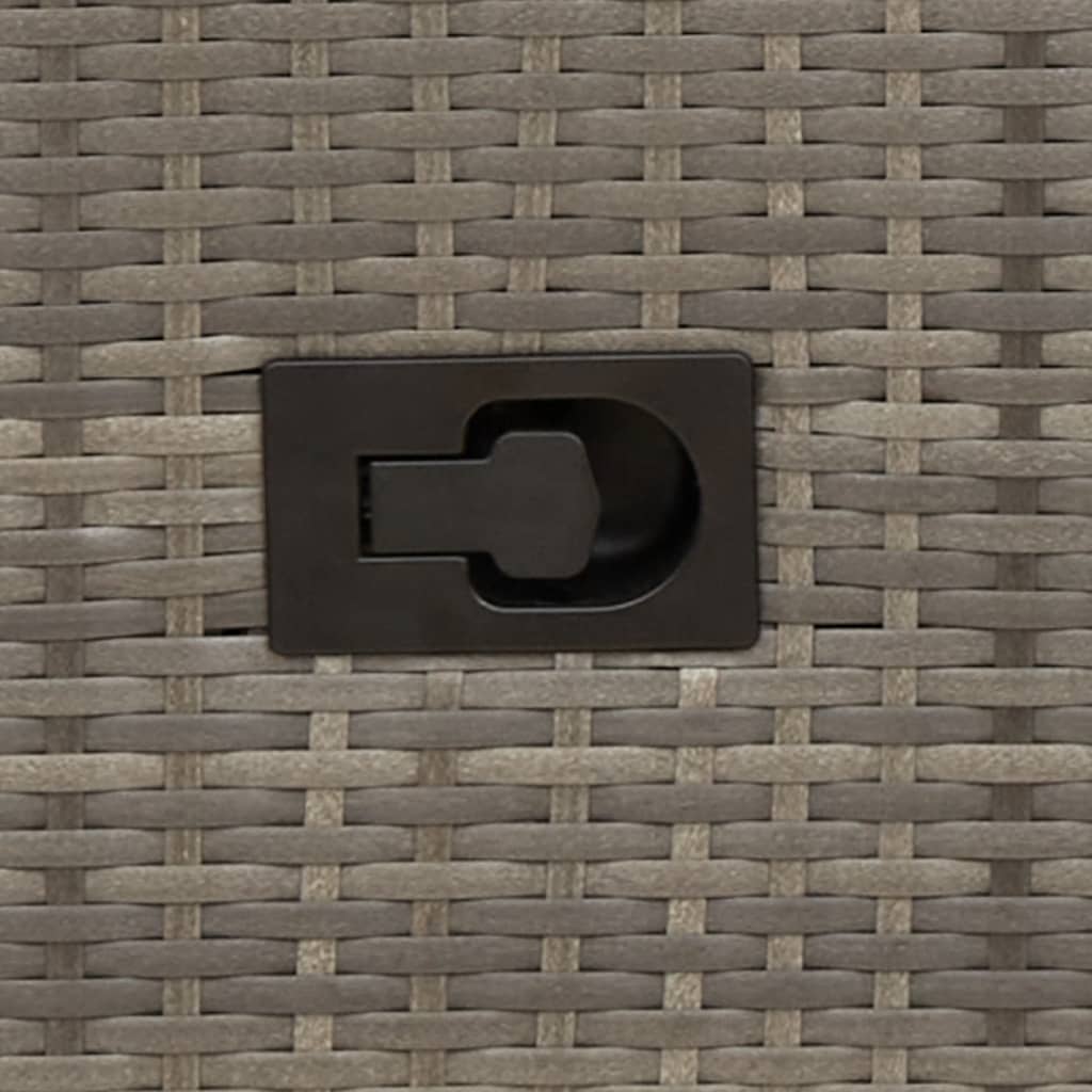 Tuinstoel verstelbaar met kussens poly rattan grijs