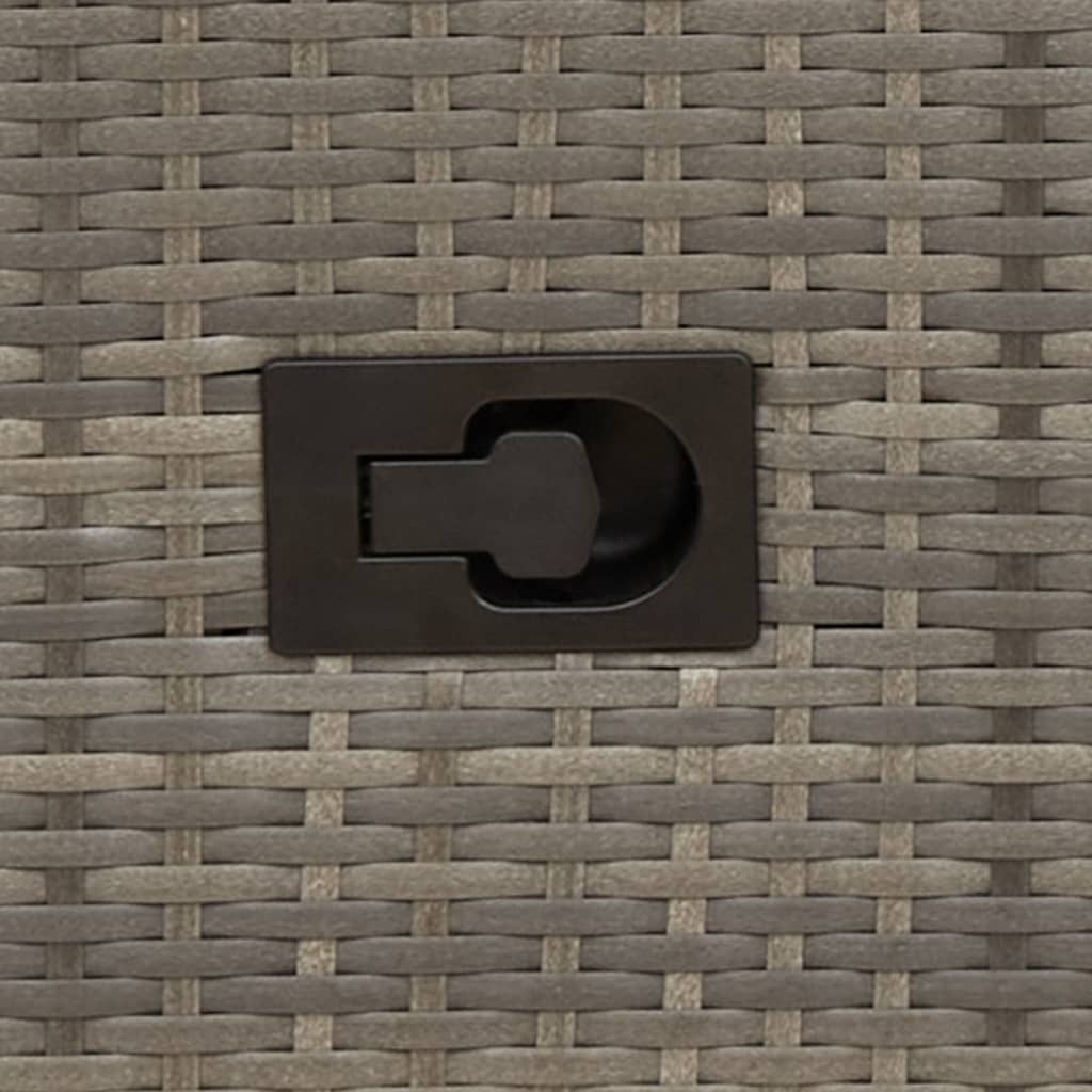 Tuinstoel verstelbaar met kussens poly rattan grijs