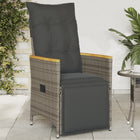 Garden chair adjustable with cushions poly rattan grey