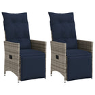Tuinstoelen 2 st poly rattan grijs verstelbaar