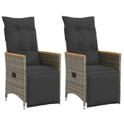 Tuinstoelen 2 st poly rattan grijs verstelbaar
