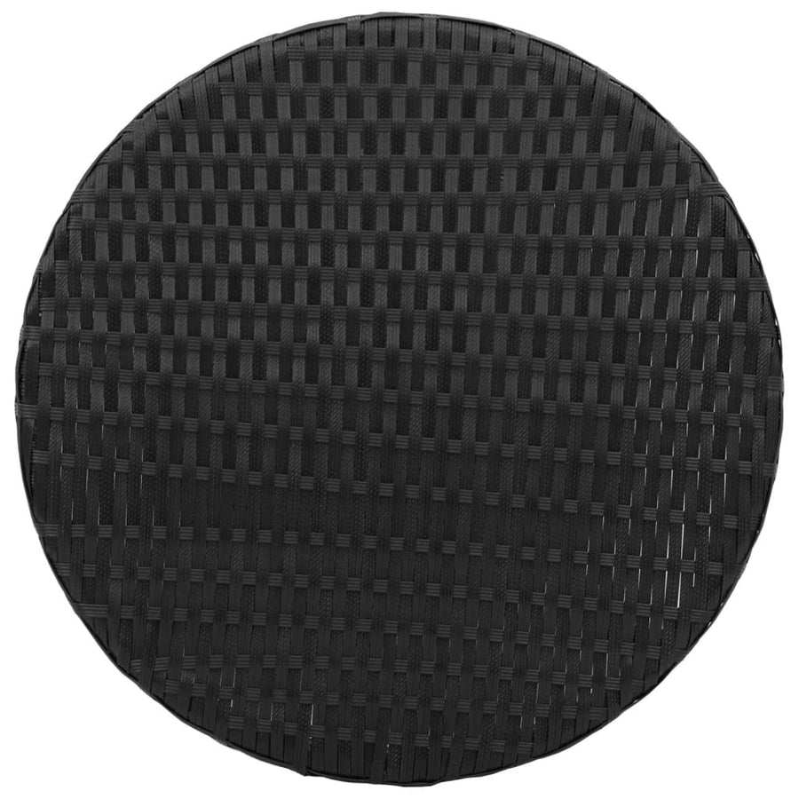 3-delige Bistroset met kussens poly rattan zwart