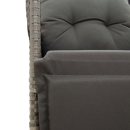 3-delige Bistroset met kussens poly rattan grijs