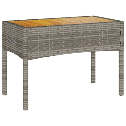 Tuinbank 2-zits met kussens en tafel poly rattan grijs