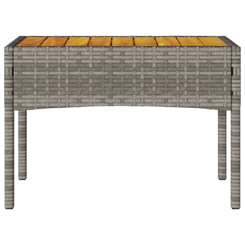 Tuinbank 2-zits met kussens en tafel poly rattan grijs