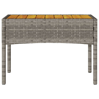 Tuinbank 2-zits met kussens en tafel poly rattan grijs