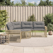 Tuinbank L-vormig poly rattan beige 208x208x80 cm