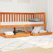 Slaapbanklades 2 st massief grenenhout wasbruin 88,5x61x9 cm