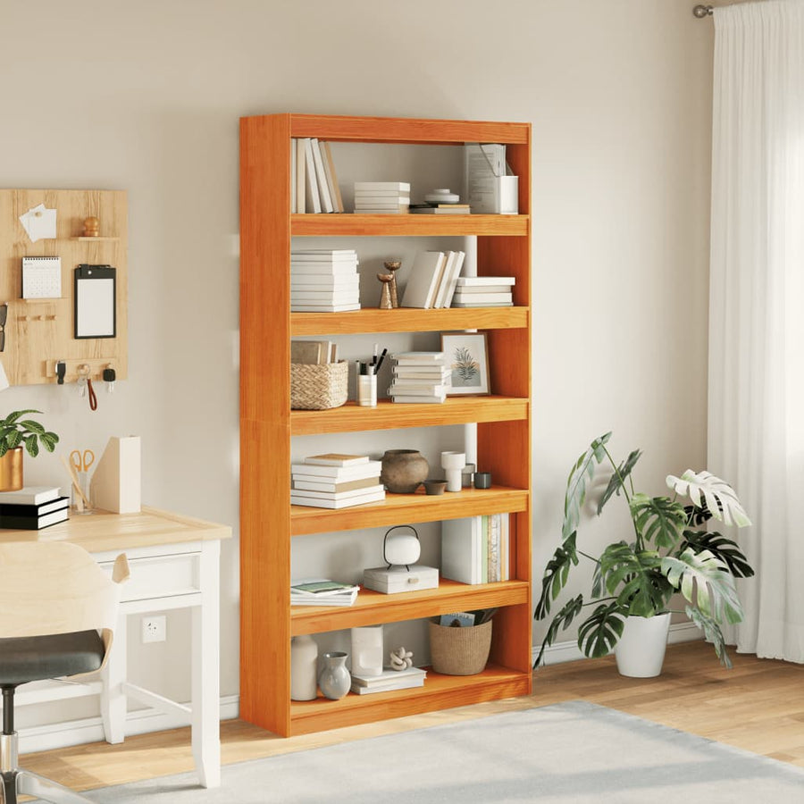 Boekenkast / kamerscherm 100x30x199,5 cm massief grenenhout 100 x 30 x 199.5 cm Bruin