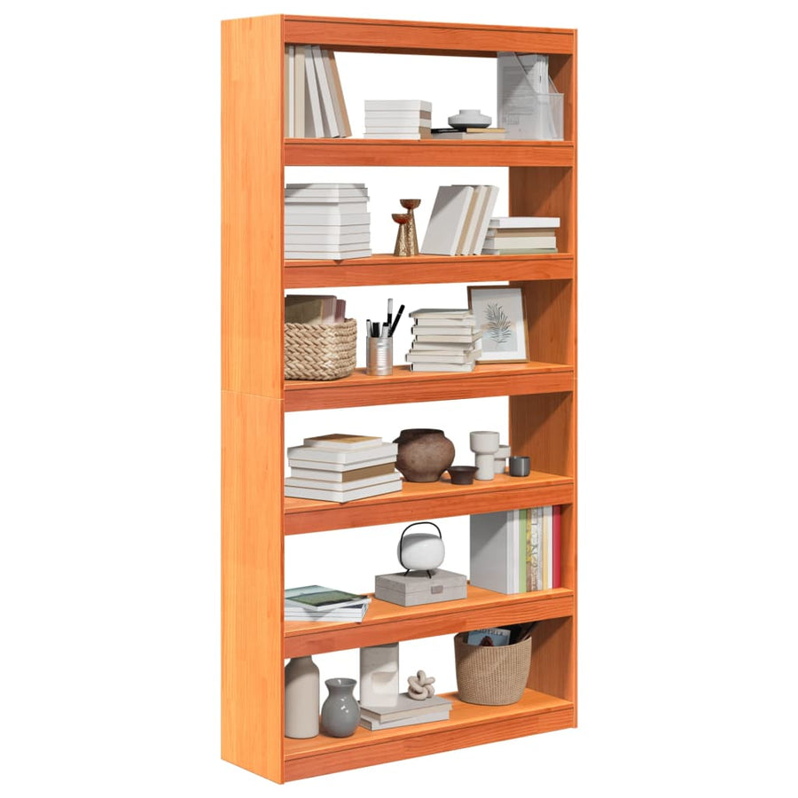 Boekenkast / kamerscherm 100x30x199,5 cm massief grenenhout 100 x 30 x 199.5 cm Bruin