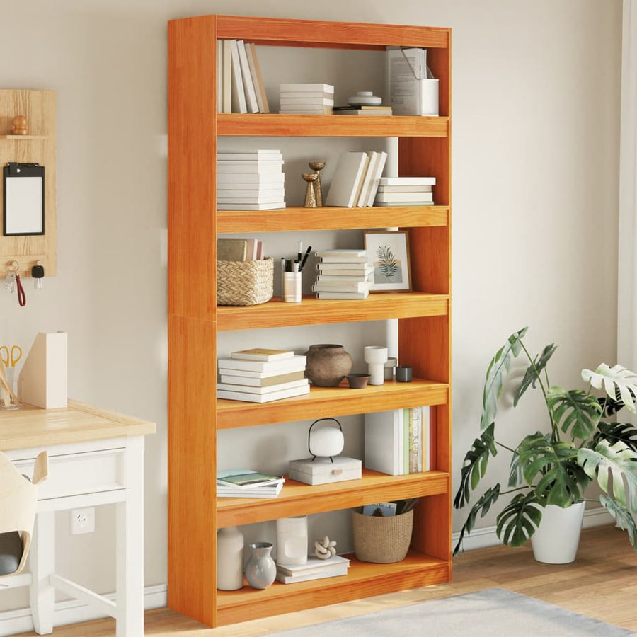 Boekenkast / kamerscherm 100x30x199,5 cm massief grenenhout 100 x 30 x 199.5 cm Bruin