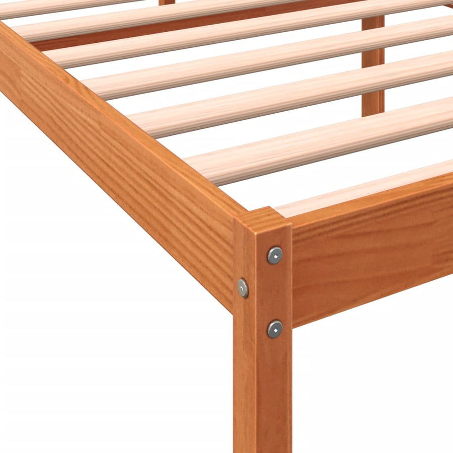 Seniorenbed massief grenenhout wasbruin 90x190 cm