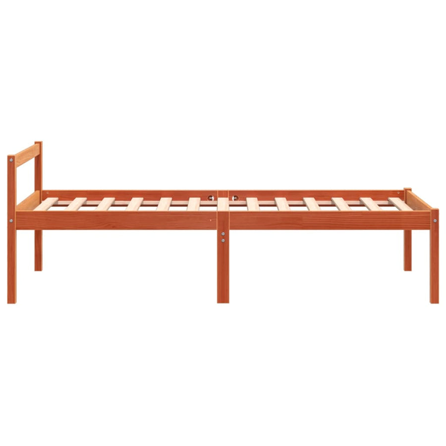 Seniorenbed massief grenenhout wasbruin 90x200 cm