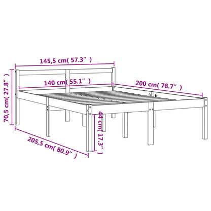 Seniorenbed Massief Grenenhout Wasbruin 140X200 Cm