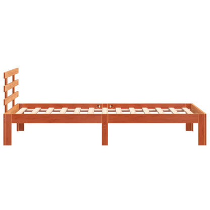 Bedframe Met Hoofdbord Massief Grenenhout Was Bruin 75 x 190 cm