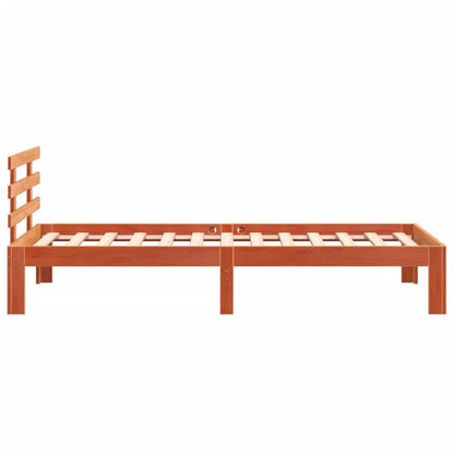 Bedframe Met Hoofdbord Massief Grenenhout Was Bruin 100 x 200 cm