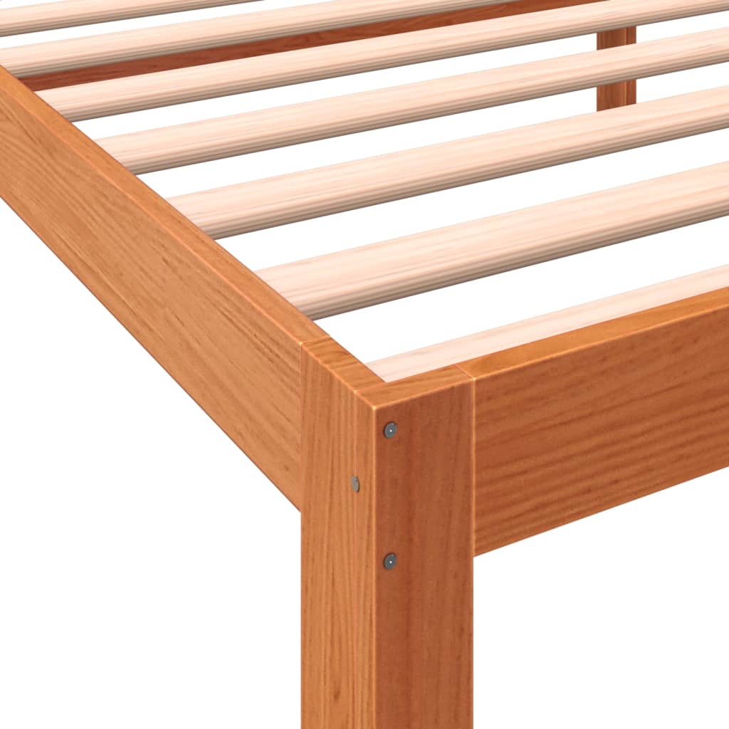 Bedframe Met Hoofdbord Massief Grenenhout Was Bruin 100 x 200 cm