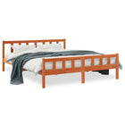 Bedframe Met Hoofdbord Massief Grenenhout Was 160 x 200 cm Bruin