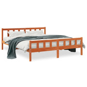 Bedframe massief grenenhout wasbruin 160x200 cm