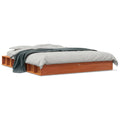 Bedframe zonder matras massief grenenhout wasbruin 160x200 cm