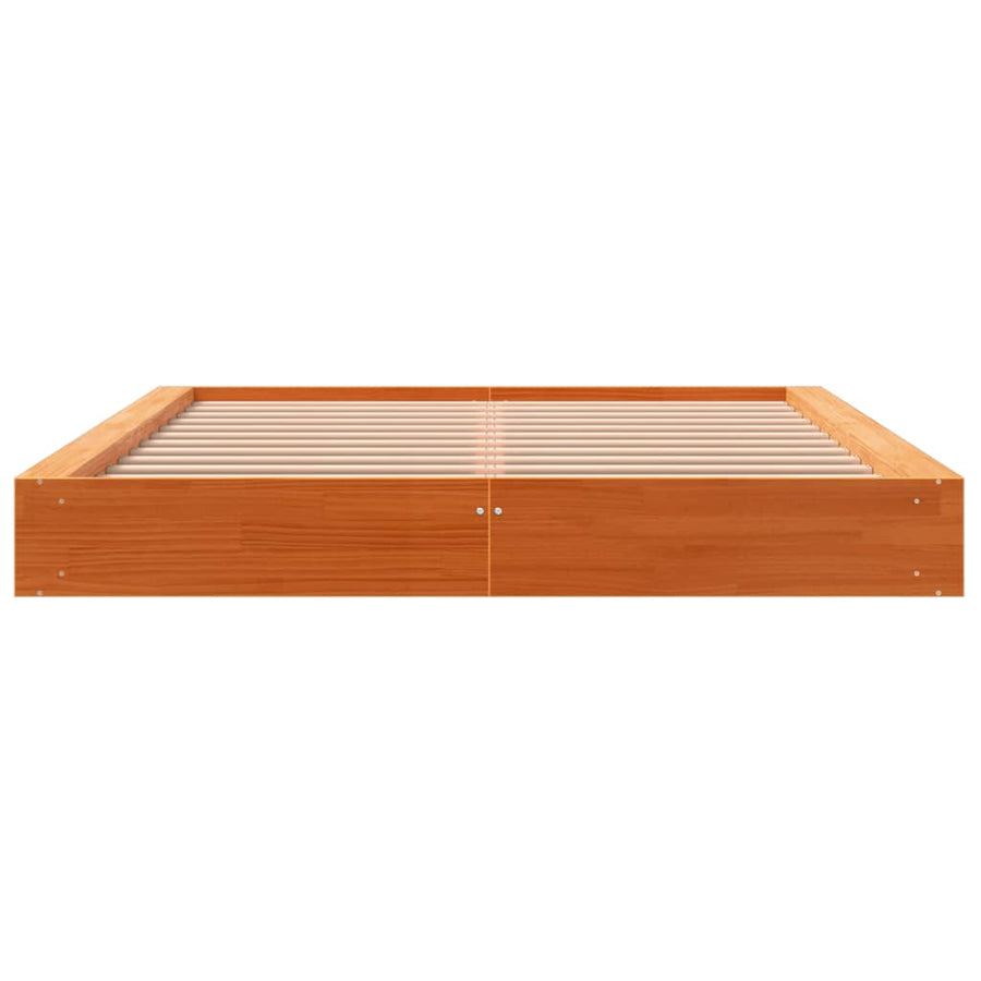 Bedframe Massief Grenenhout Wasbruin 150X200 Cm
