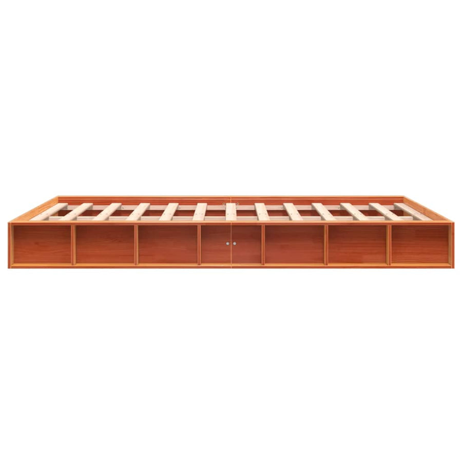 Bedframe Massief Grenenhout Wasbruin 150X200 Cm