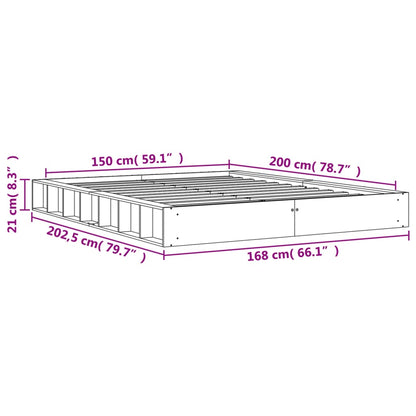 Bedframe Massief Grenenhout Wasbruin 150X200 Cm