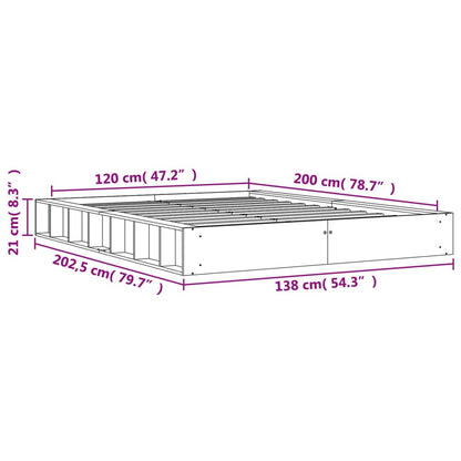 Bedframe Massief Grenenhout Wasbruin 120X200 Cm