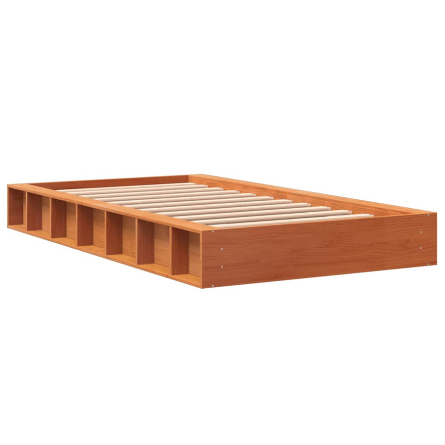 Bedframe Massief Grenenhout Wasbruin 100X200 Cm