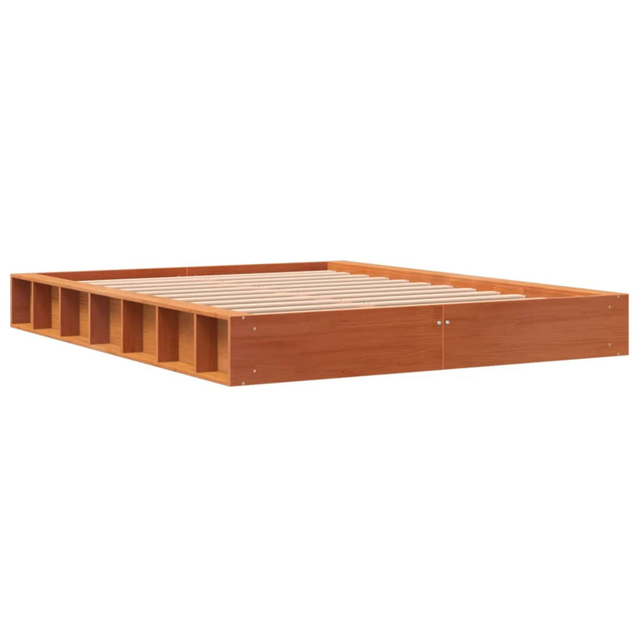 Bedframe Massief Grenenhout Wasbruin 120X190 Cm