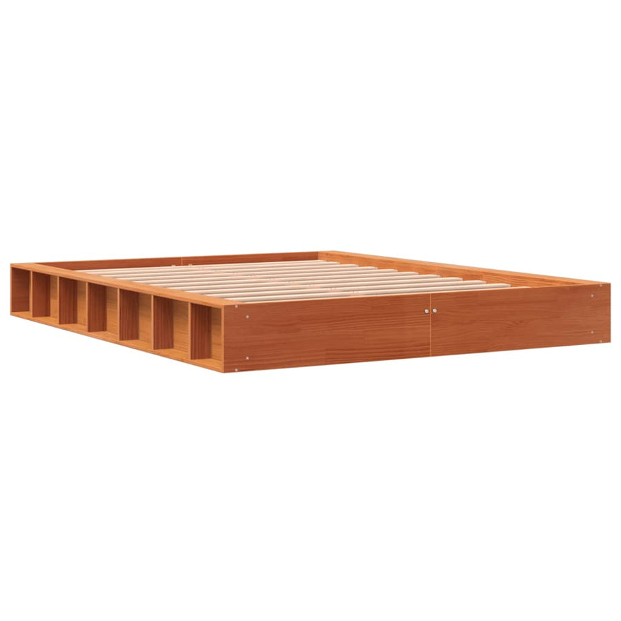 Bedframe Massief Grenenhout Wasbruin 120X190 Cm