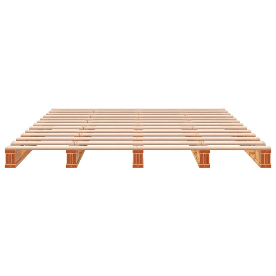 Palletbed massief grenenhout wasbruin 140x200 cm 140 x 200 cm Bruin