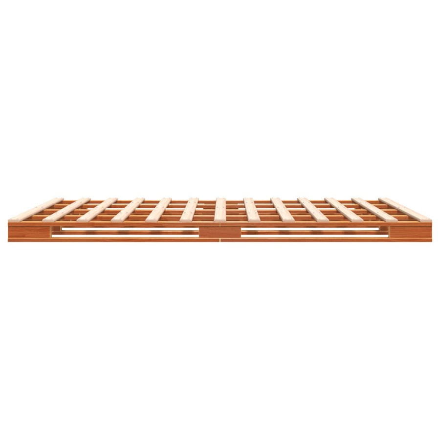 Palletbed massief grenenhout wasbruin 140x200 cm 140 x 200 cm Bruin