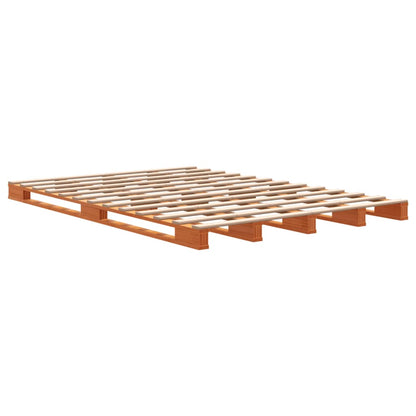 Palletbed massief grenenhout wasbruin 140x200 cm 140 x 200 cm Bruin