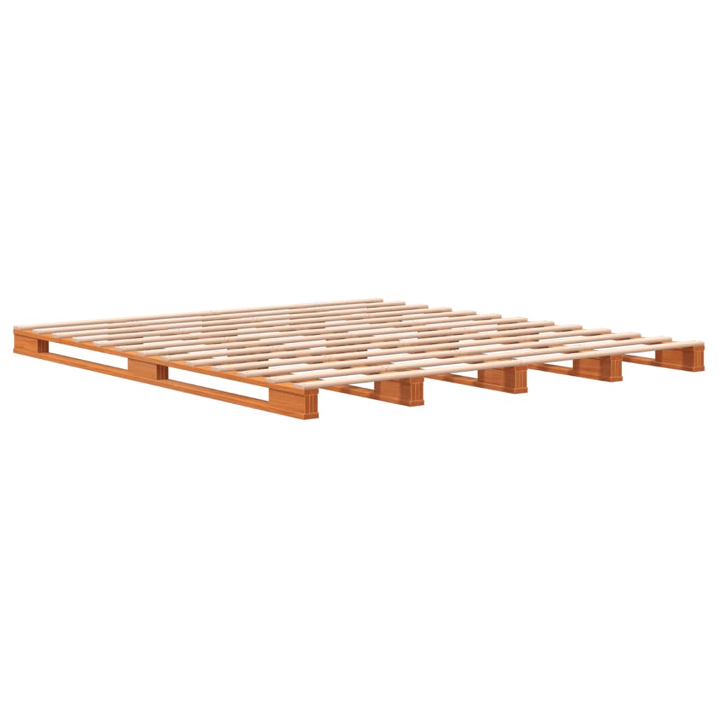 Palletbed Massief Grenenhout Was Bruin 180 x 200 cm