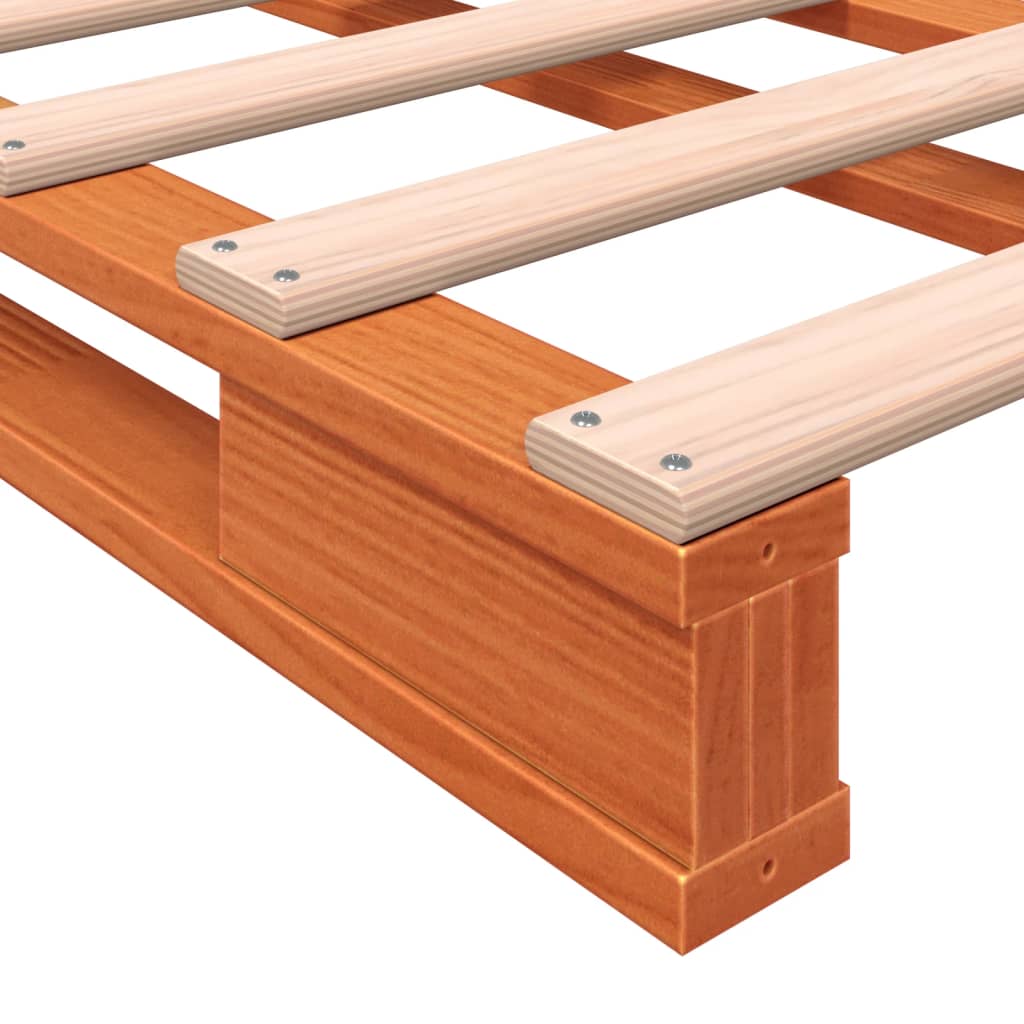 Palletbed Massief Grenenhout Was Bruin 180 x 200 cm