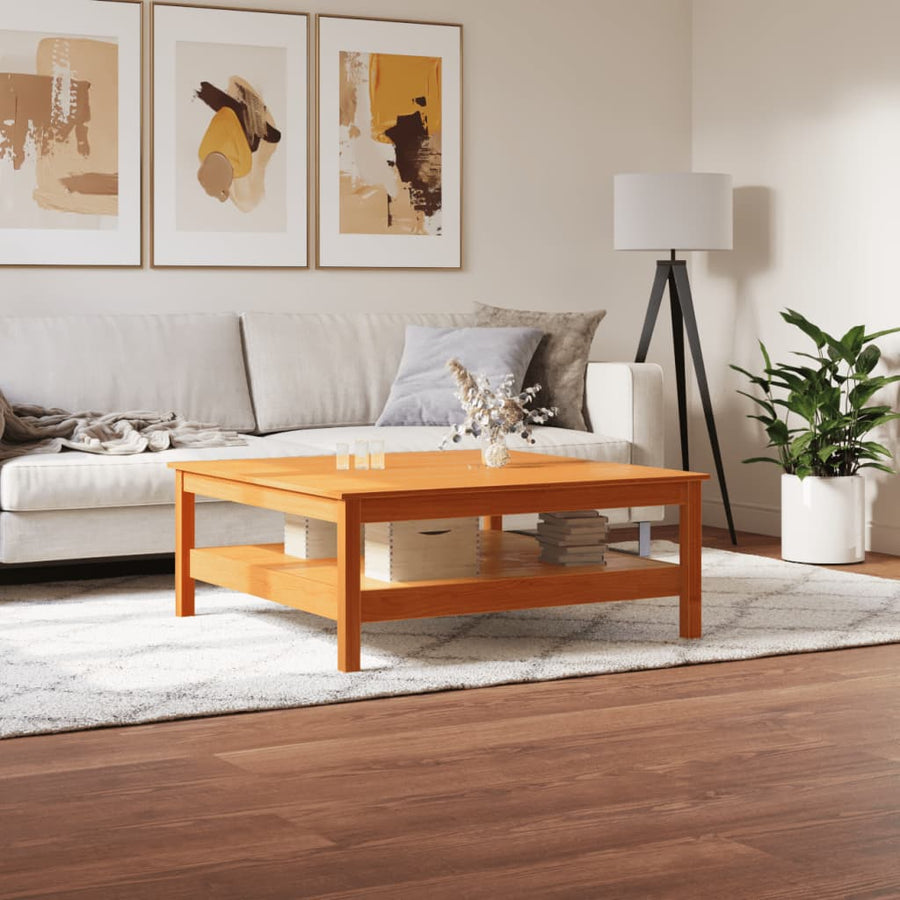 Salontafel Massief Grenenhout Was 100 x 100 x 40 cm Bruin