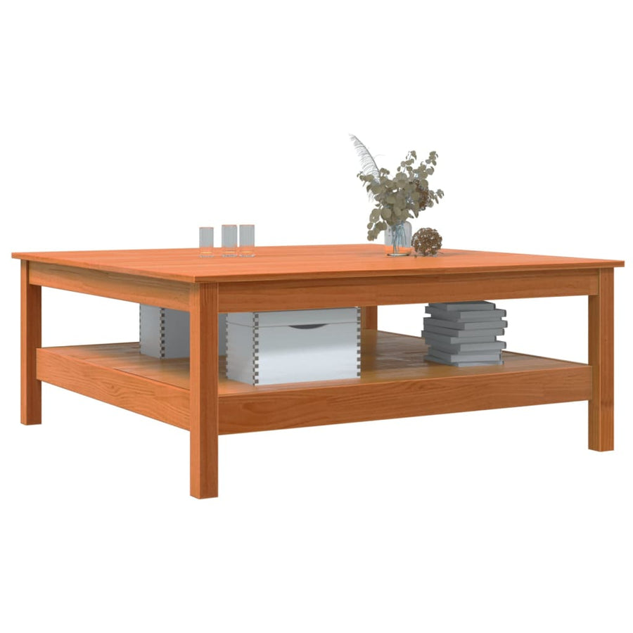 Salontafel Massief Grenenhout Was 100 x 100 x 40 cm Bruin